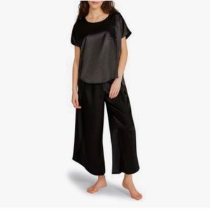 BB Dakota black satin lounge set pajamas sz M
